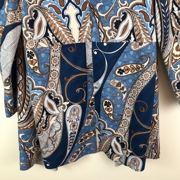 Chico’s Paisley Faux Suede Open Front Duster Jacket Size O/Small - Picture 7 of 9